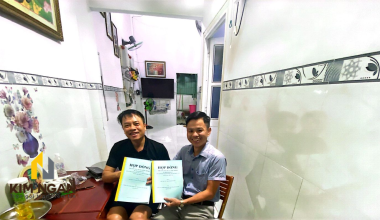 Ký hợp đồng thiết kế thi công với đào ngọc cường giao viên trường phước tân