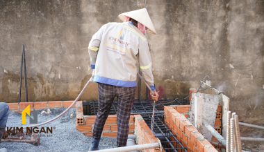 Vệ sinh trước khi đổ móng xây nhà trọn gói tại phước tân biên hoà đồng nai